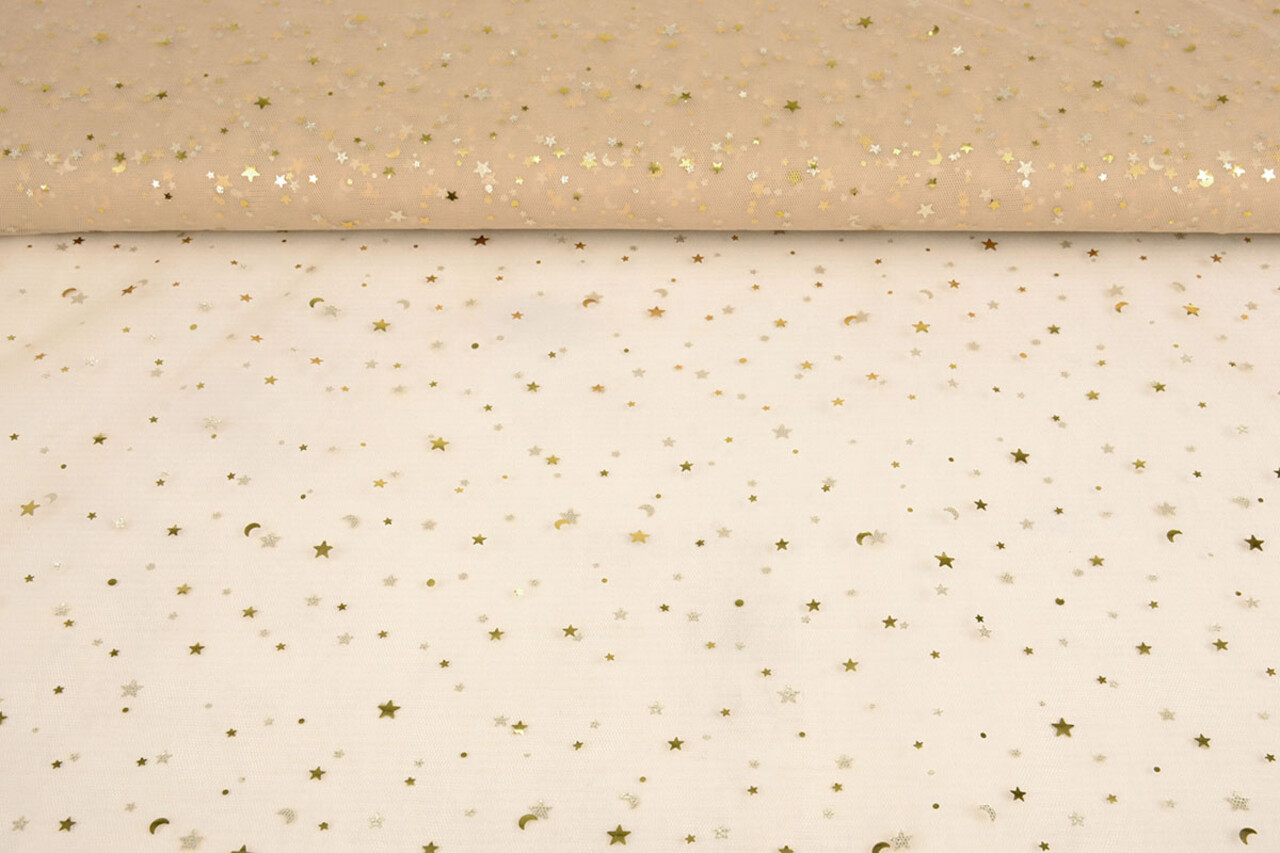 Fijne Tule Almond Sterren Goud Fijne Tule Almond Sterren Goud