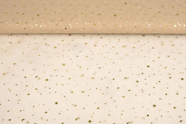 Fine Tulle Almond Stelle Oro Fine Tulle Almond Stelle Oro