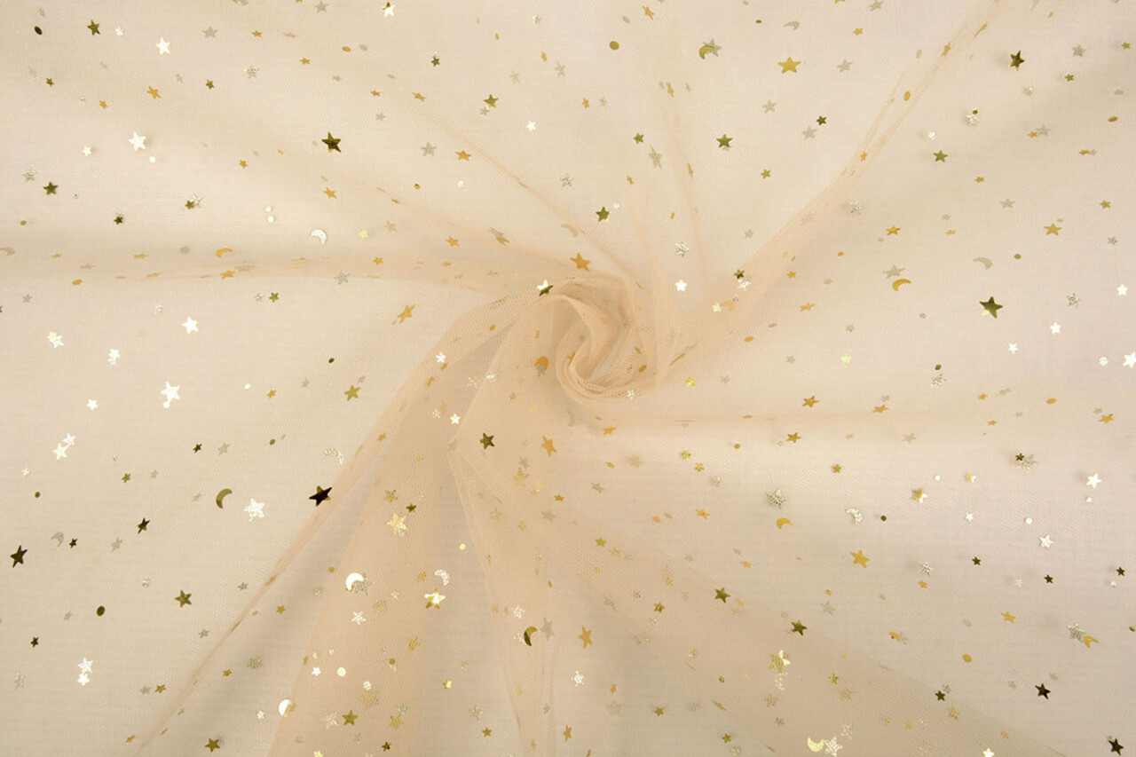 Fine Tulle Almond Stars Gold