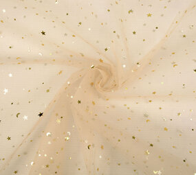 Fine Tulle Almond Stelle Oro Fine Tulle Almond Stelle Oro