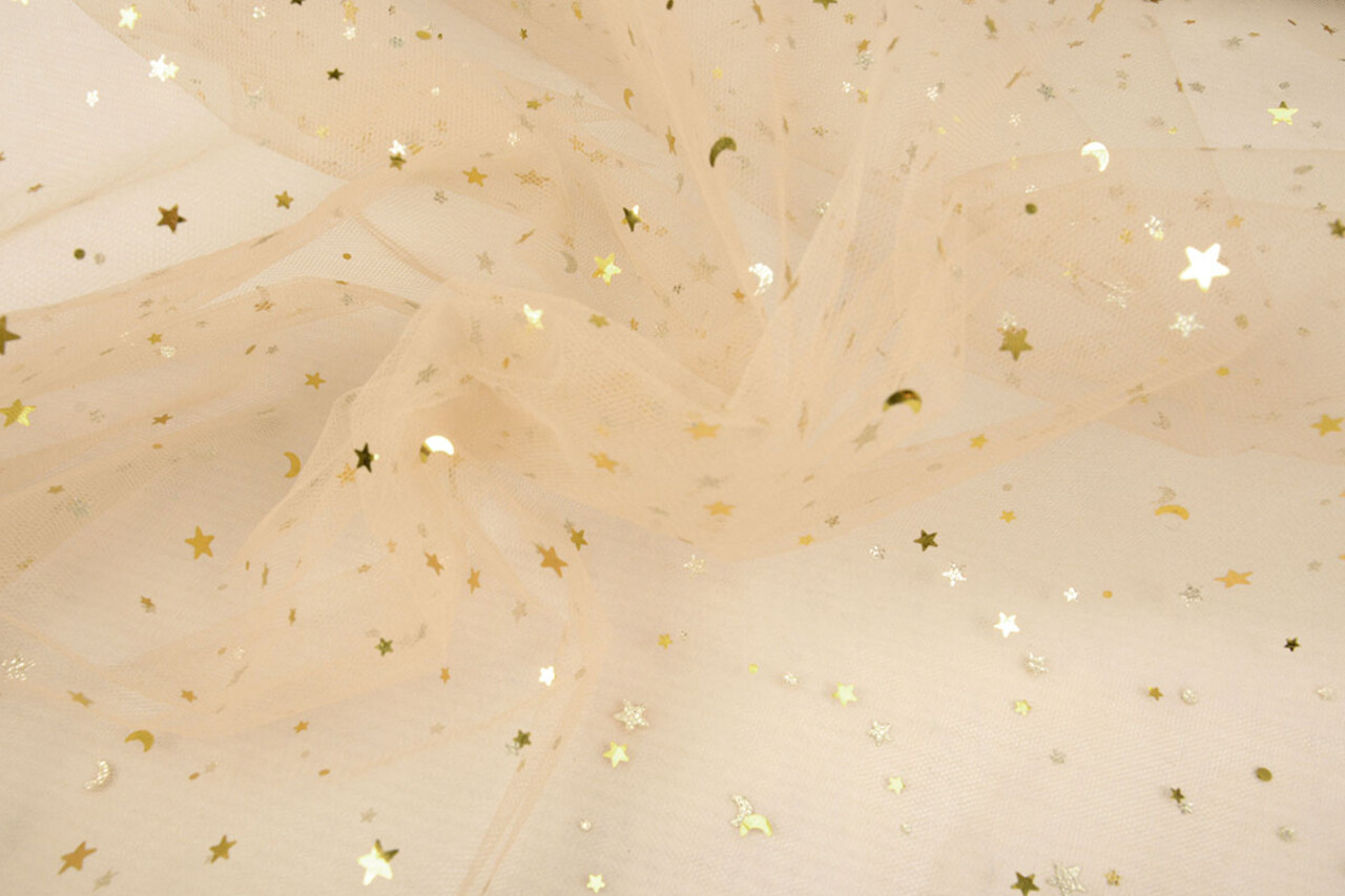 Fine Tulle Almond Stelle Oro Fine Tulle Almond Stelle Oro