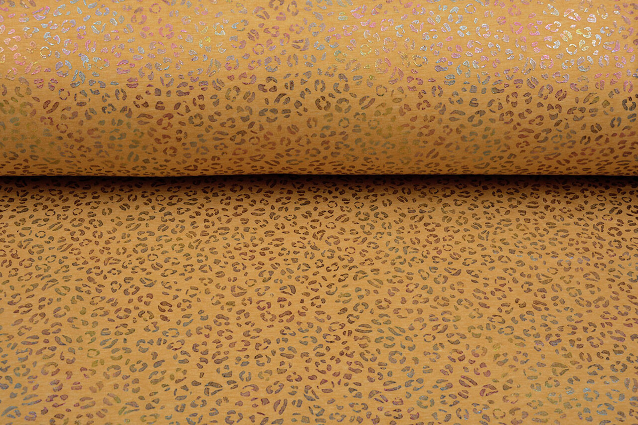 Jogging Alpenfleece Cheetah Drops Foil Oker Geel Melange