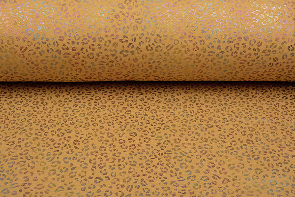 Jogging Alpenfleece Cheetah Drops Foil Oker Geel Melange