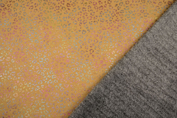 Jogging Alpenfleece Cheetah Drops Foil Oker Geel Melange