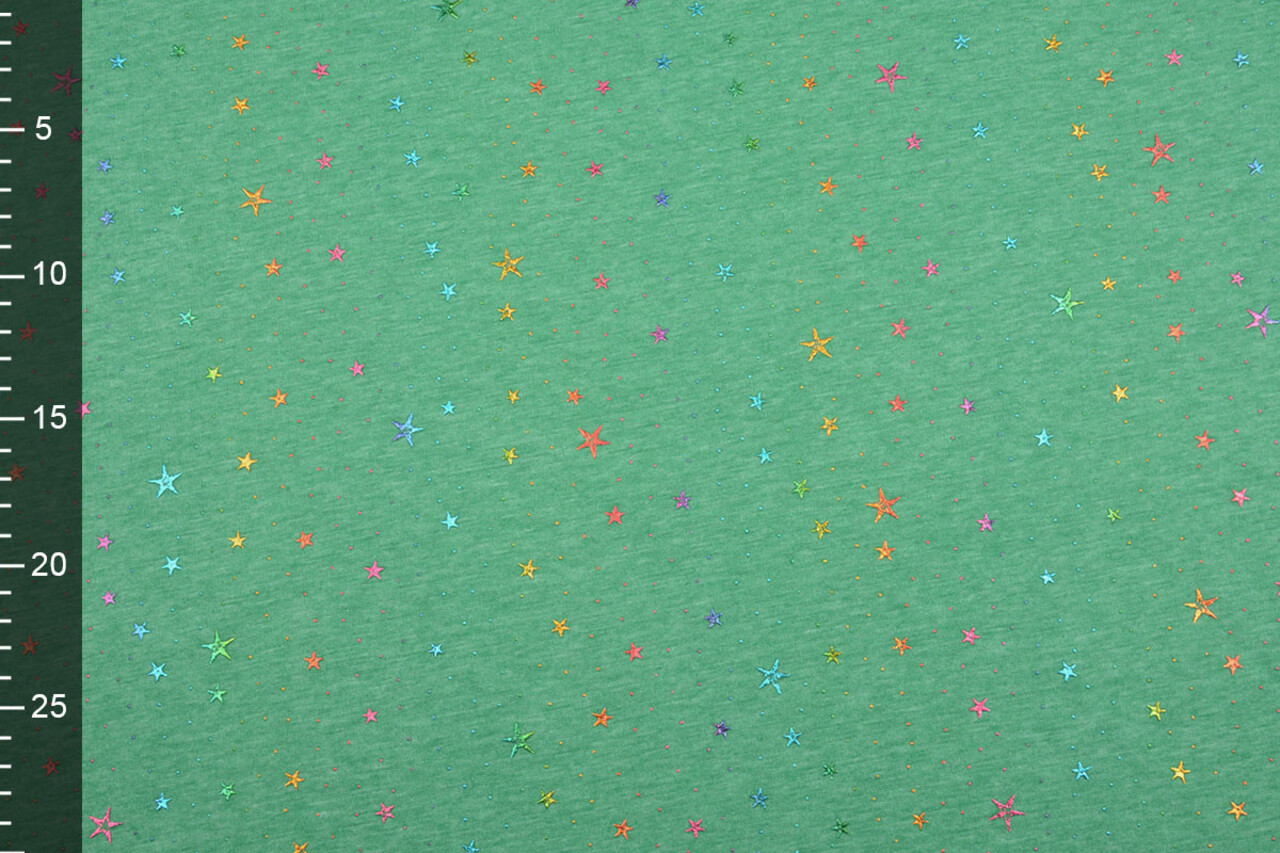 Jogging Alpenfleece Star Drops Foil Green Melange Jogging Alpenfleece Star Drops Foil Green Melange