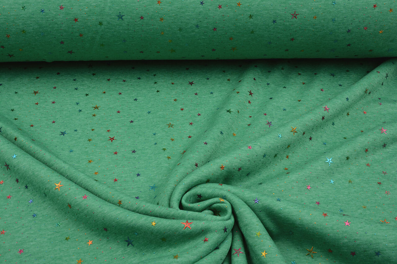 Jogging Alpenfleece Star Drops Foil Green Melange Jogging Alpenfleece Star Drops Foil Green Melange