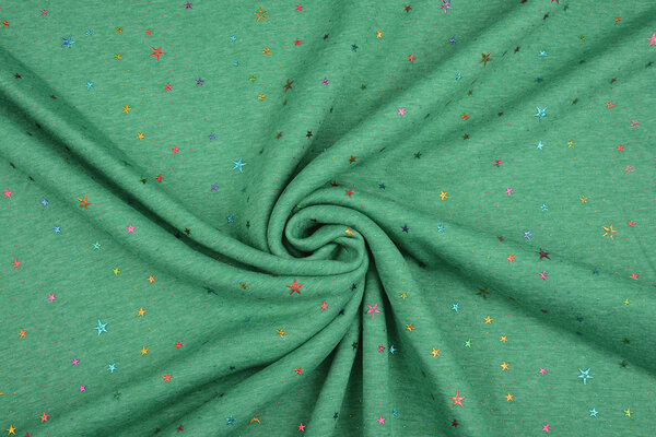 Jogging Alpenfleece Star Drops Foil Green Melange Jogging Alpenfleece Star Drops Foil Green Melange