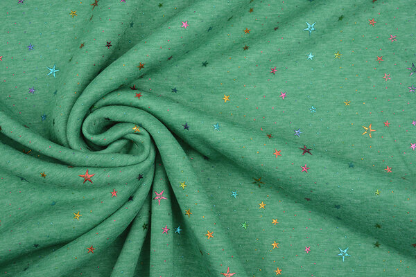 Sweat Polaire Alpine Star Drops Film Métallisé Vert Melange