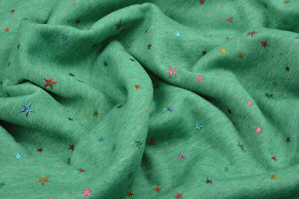Sweat Polaire Alpine Star Drops Film Métallisé Vert Melange