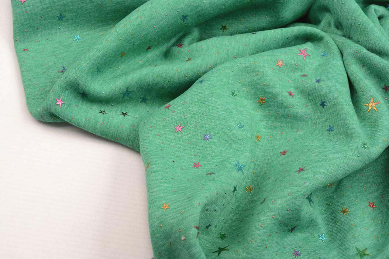 Jogging Alpenfleece Star Drops Foil Groen Melange