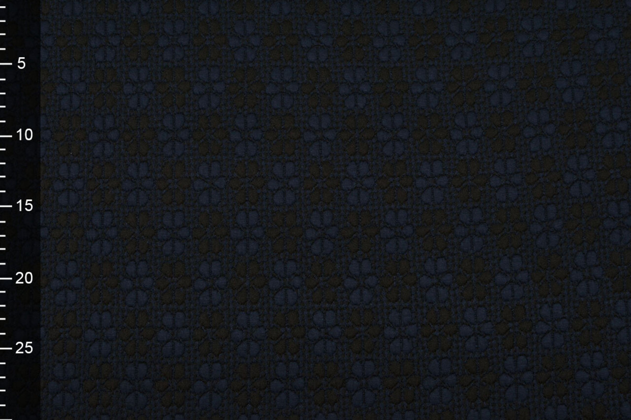 Gebreid Jacquard  Bloemen Marine-Zwart Gebreid Jacquard  Bloemen Marine-Zwart