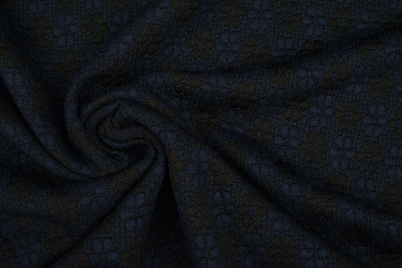 Knitted Jacquard Flowers Navy-Black