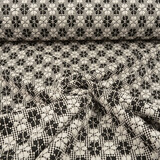 Tricoté Jacquard Fleurs Blanc-Noir Tricoté Jacquard Fleurs Blanc-Noir