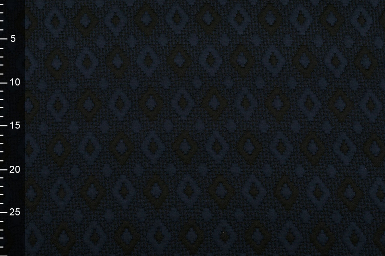 A Maglia Jacquard Quadri Blu Navy-Nero