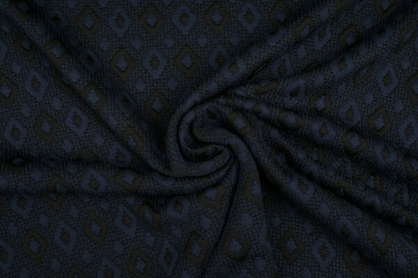 Gestrickt Jacquard Karo Marine-Schwarz Gestrickt Jacquard Karo Marine-Schwarz
