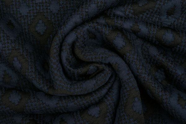 De Punto Jacquard Cuadros Azul Marino-Negro De Punto Jacquard Cuadros Azul Marino-Negro