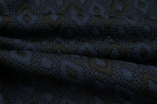 De Punto Jacquard Cuadros Azul Marino-Negro De Punto Jacquard Cuadros Azul Marino-Negro