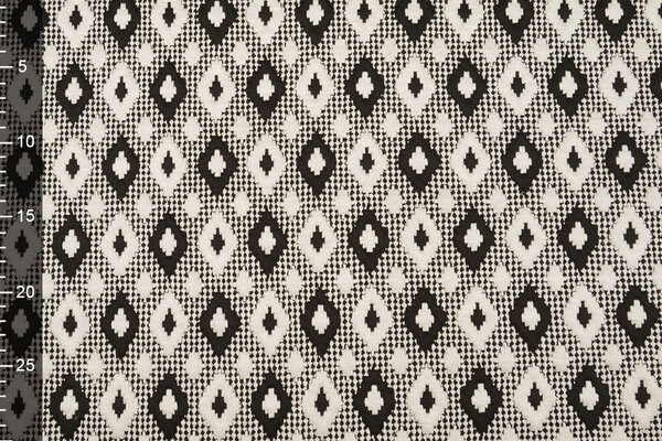 Gebreid Jacquard  Ruit Wit-Zwart