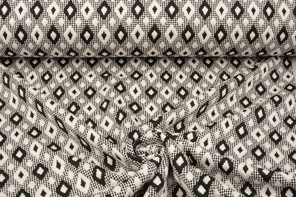 Knitted Jacquard Checkered White-Black
