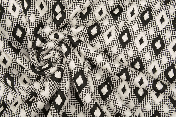 Knitted Jacquard Checkered White-Black
