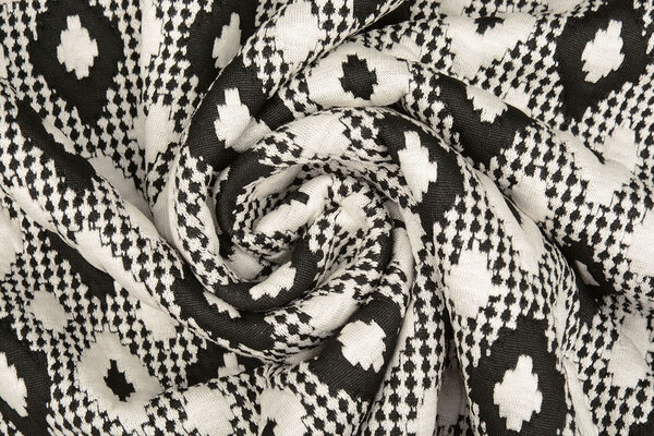 Knitted Jacquard Checkered White-Black