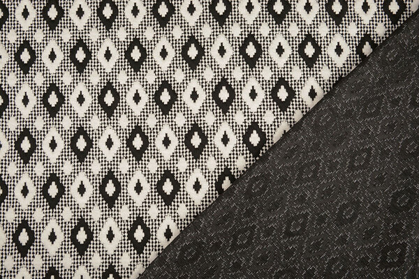 Gebreid Jacquard  Ruit Wit-Zwart