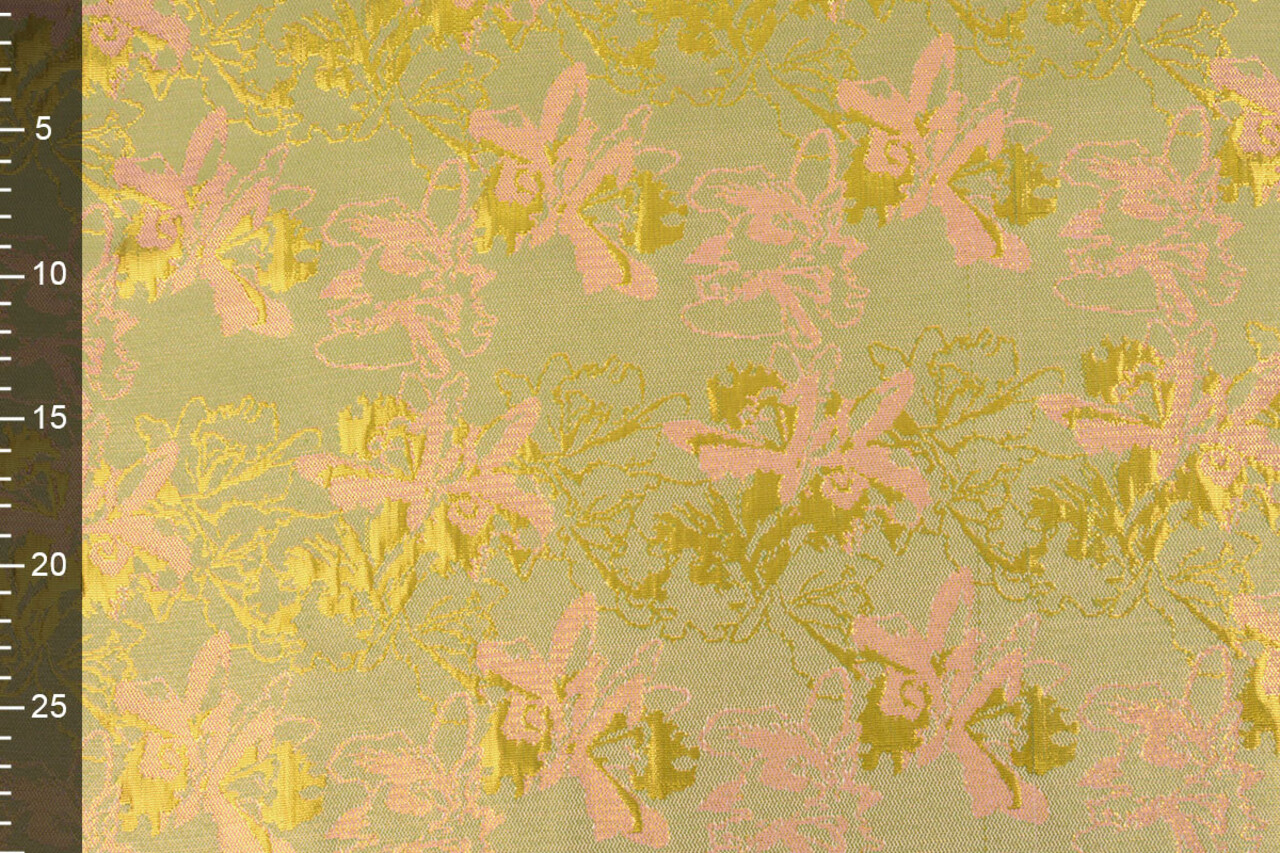 Brocade Celeste Green - Pink