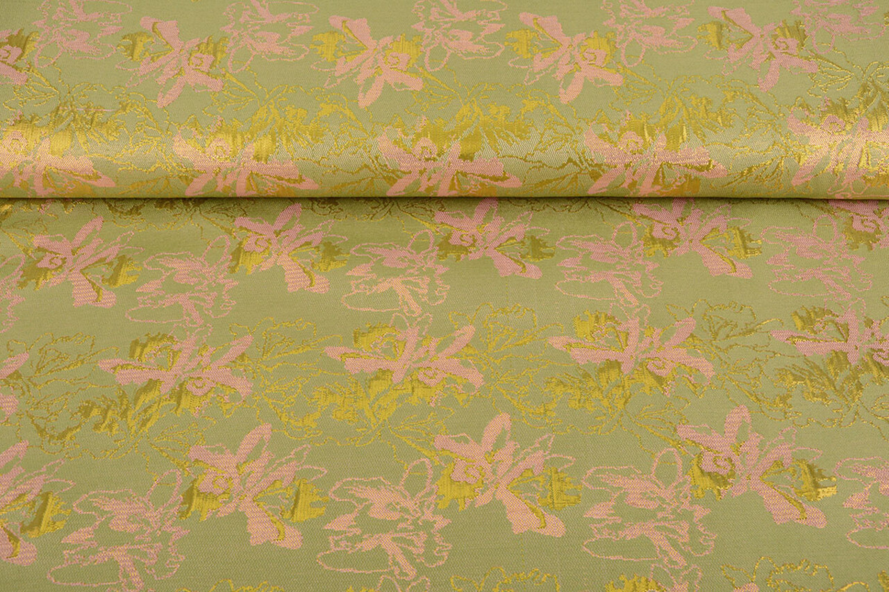 Brocado Celeste Verde - Rosa Brocado Celeste Verde - Rosa