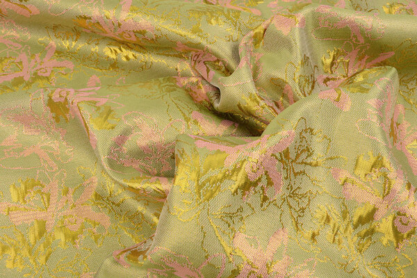 Brocade Celeste Green - Pink