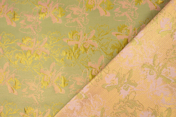Brocade Celeste Green - Pink