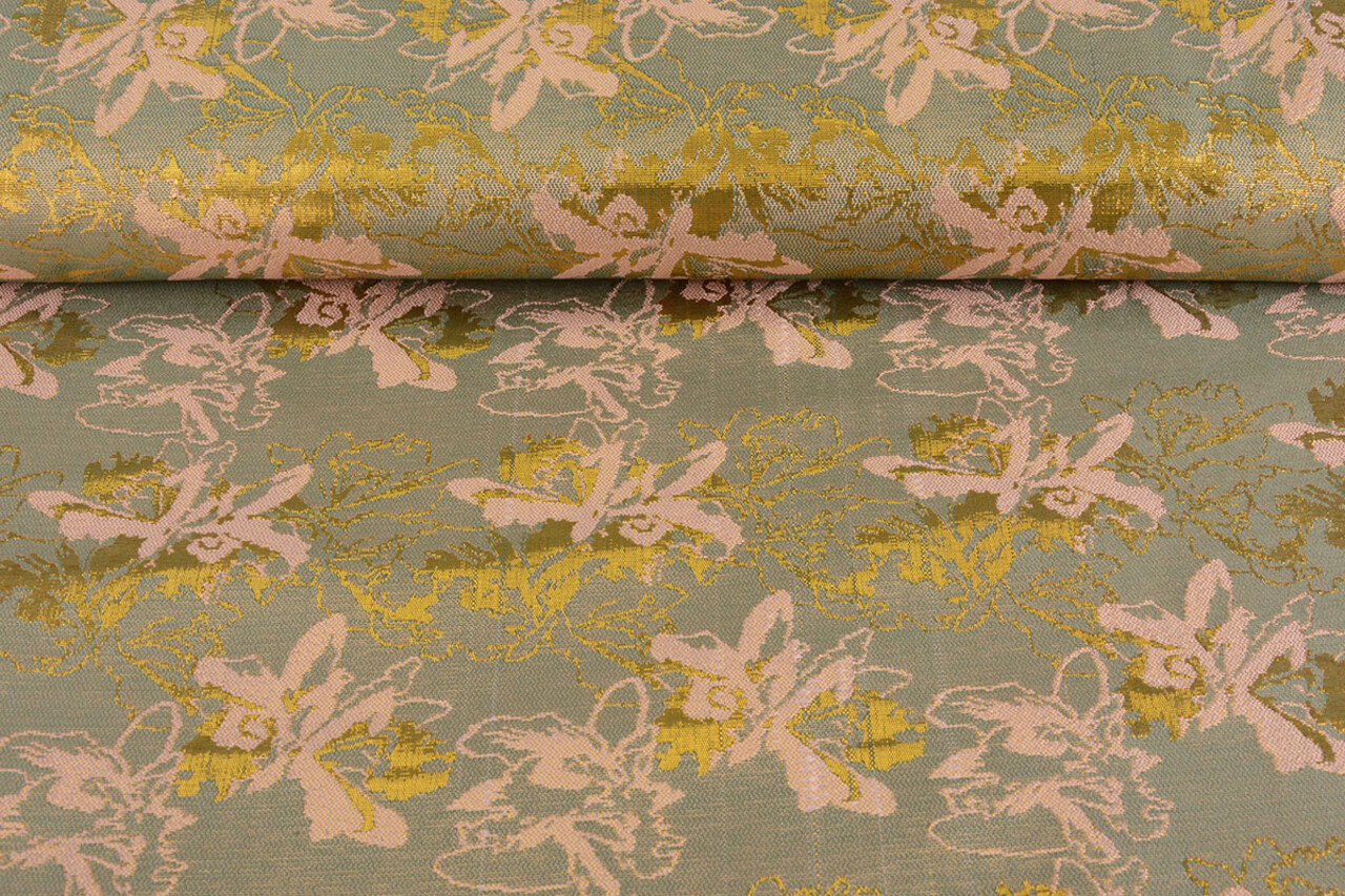 Brocade Celeste Sea Green - Pink