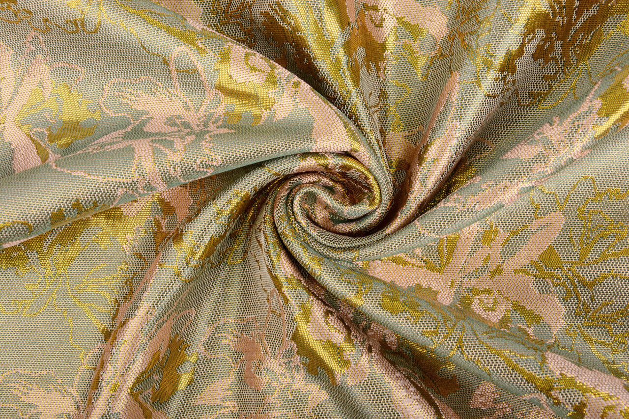 Brocade Celeste Sea Green - Pink