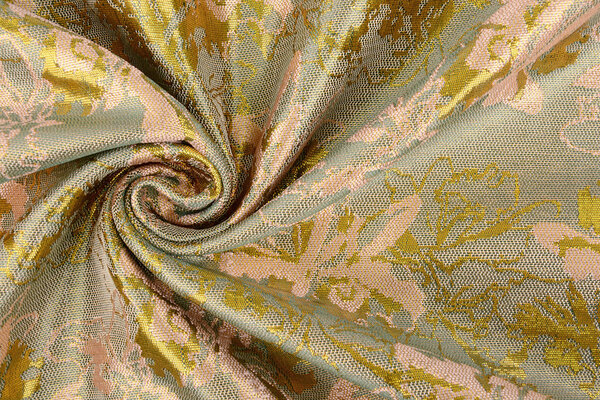 Brocade Celeste Sea Green - Pink