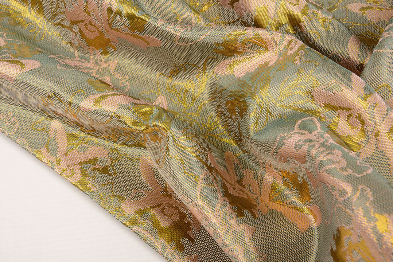 Brocade Celeste Sea Green - Pink