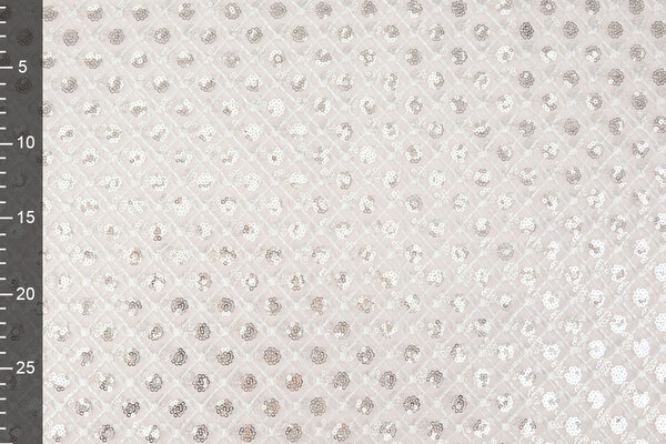 Netz Bestickt Pailletten Chiara Weiß