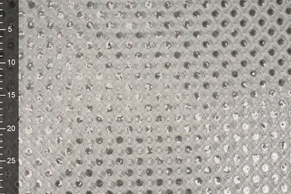 Netz Bestickt Pailletten Chiara Grau