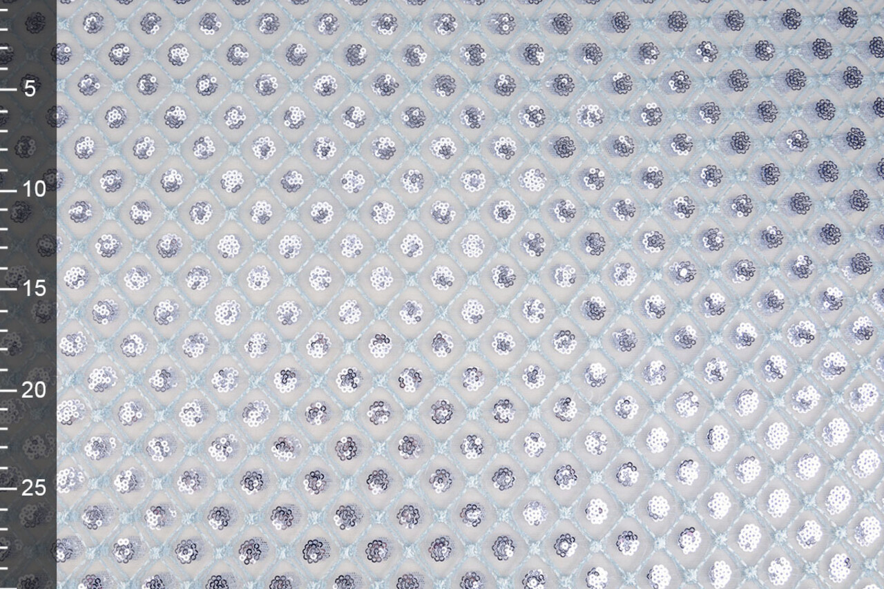 Mesh Embroidered Sequins  Chaira Light Jeans Blue