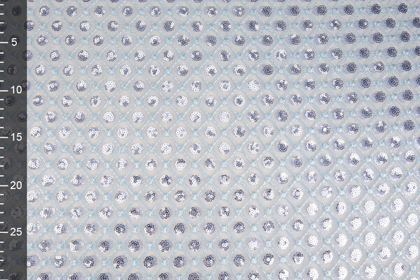 Mesh Embroidered Sequins  Chaira Light Jeans Blue