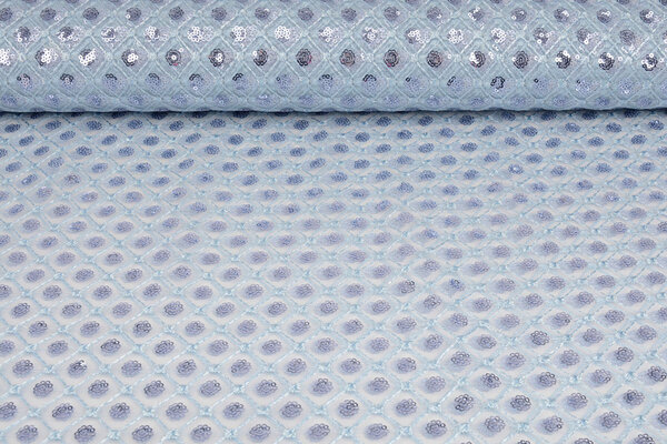 Mesh Embroidered Sequins  Chaira Light Jeans Blue