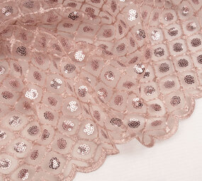 Mesh Embroidered Sequins  Chaira Powder Pink Mesh Embroidered Sequins  Chaira Powder Pink