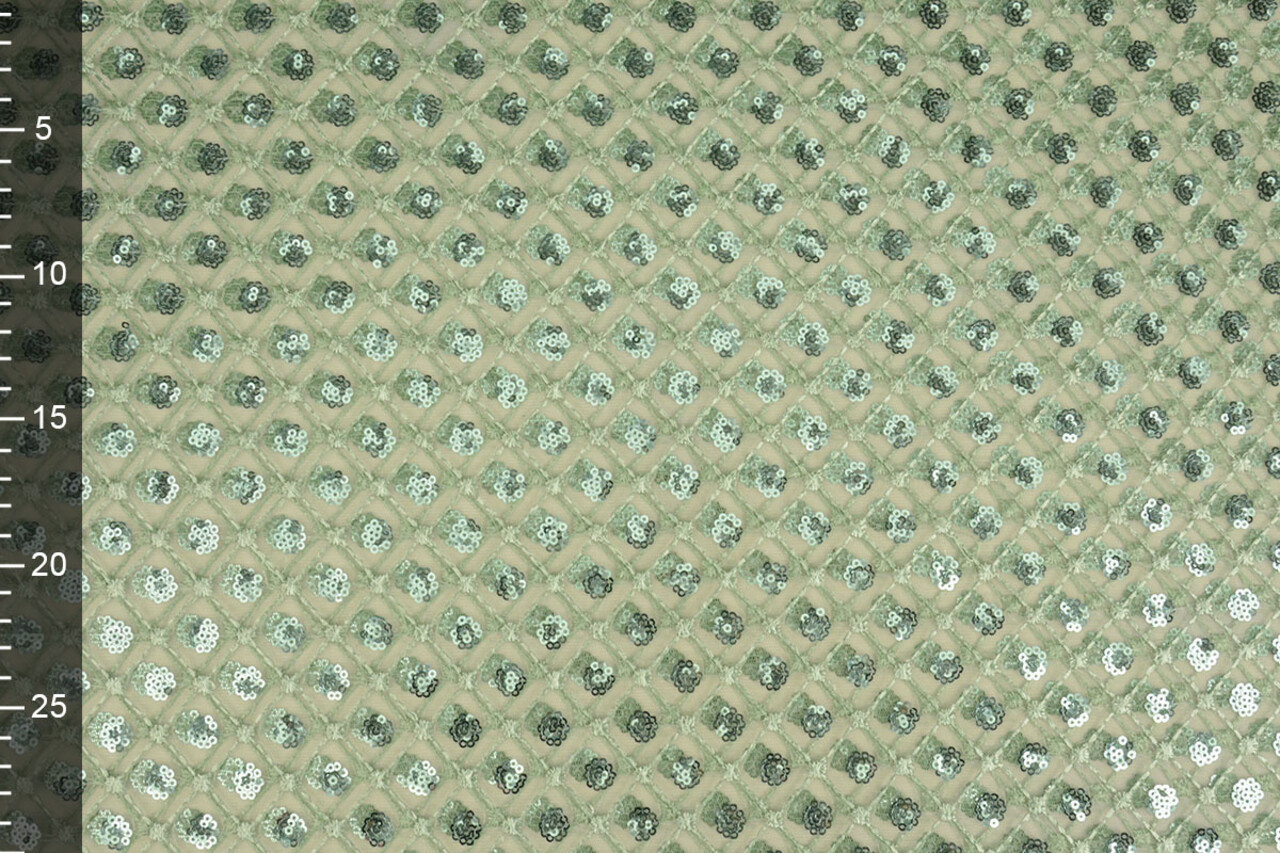 Mesh Embroidered Sequins Chaira Old Green