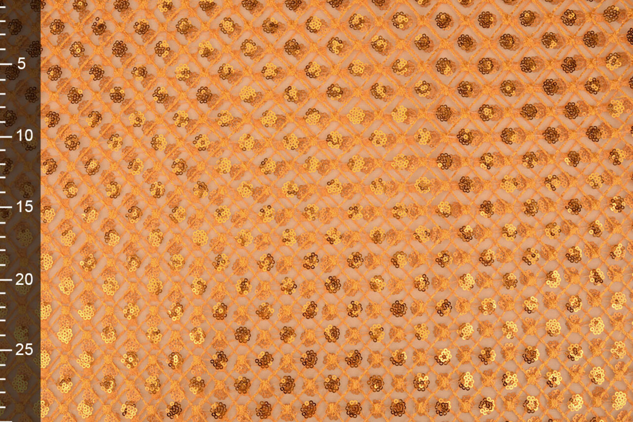 Netz Bestickt Pailletten Chiara Orange