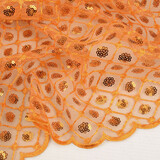 Mesh Ricamato Paillettes Chiara Arancione Mesh Ricamato Paillettes Chiara Arancione