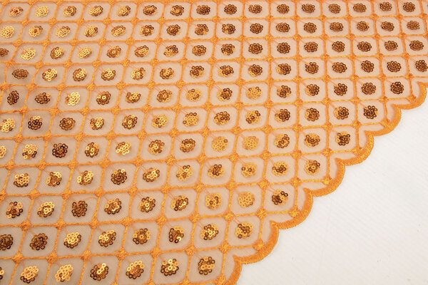 Mesh Embroidered Sequins Chaira Orange