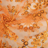 Mesh Embroidered Sequins Rosetta Orange Mesh Embroidered Sequins Rosetta Orange