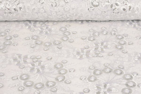 Résille Brodé Paillettes Rosetta Blanc Résille Brodé Paillettes Rosetta Blanc