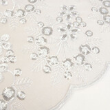Mesh Ricamato Paillettes Rosetta Bianco Mesh Ricamato Paillettes Rosetta Bianco