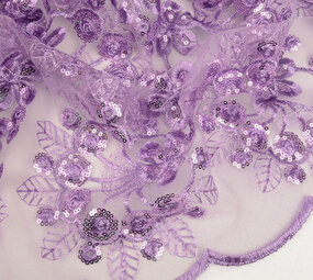 Netz Bestickt Pailletten Rosetta Violett Lila Netz Bestickt Pailletten Rosetta Violett Lila