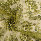 Malla Bordada con Lentejuelas Rosetta Verde Musgo Malla Bordada con Lentejuelas Rosetta Verde Musgo