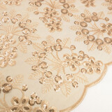 Netz Bestickt Pailletten Rosetta Champagne Beige